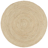 Vidaxl Teppich handgefertigt mit Spiraldesign 150 cm Jute Weiß