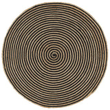 Vidaxl Teppich handgefertigt mit Spiraldesign 90 cm Jute Schwarz