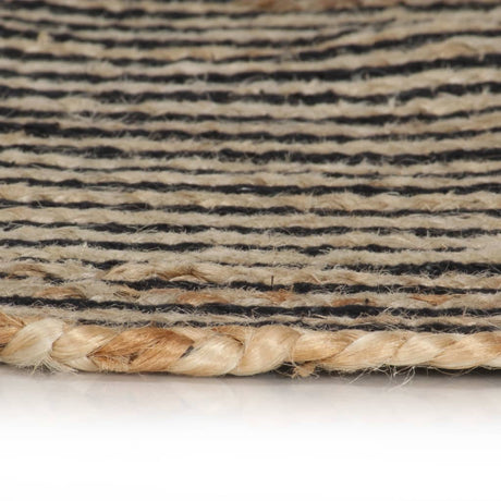 Vidaxl Teppich handgefertigt mit Spiraldesign 90 cm Jute Schwarz