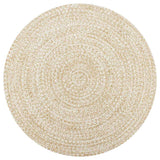 Vidaxl Teppich handgefertigt 150 cm Jute Weiß und natürlich