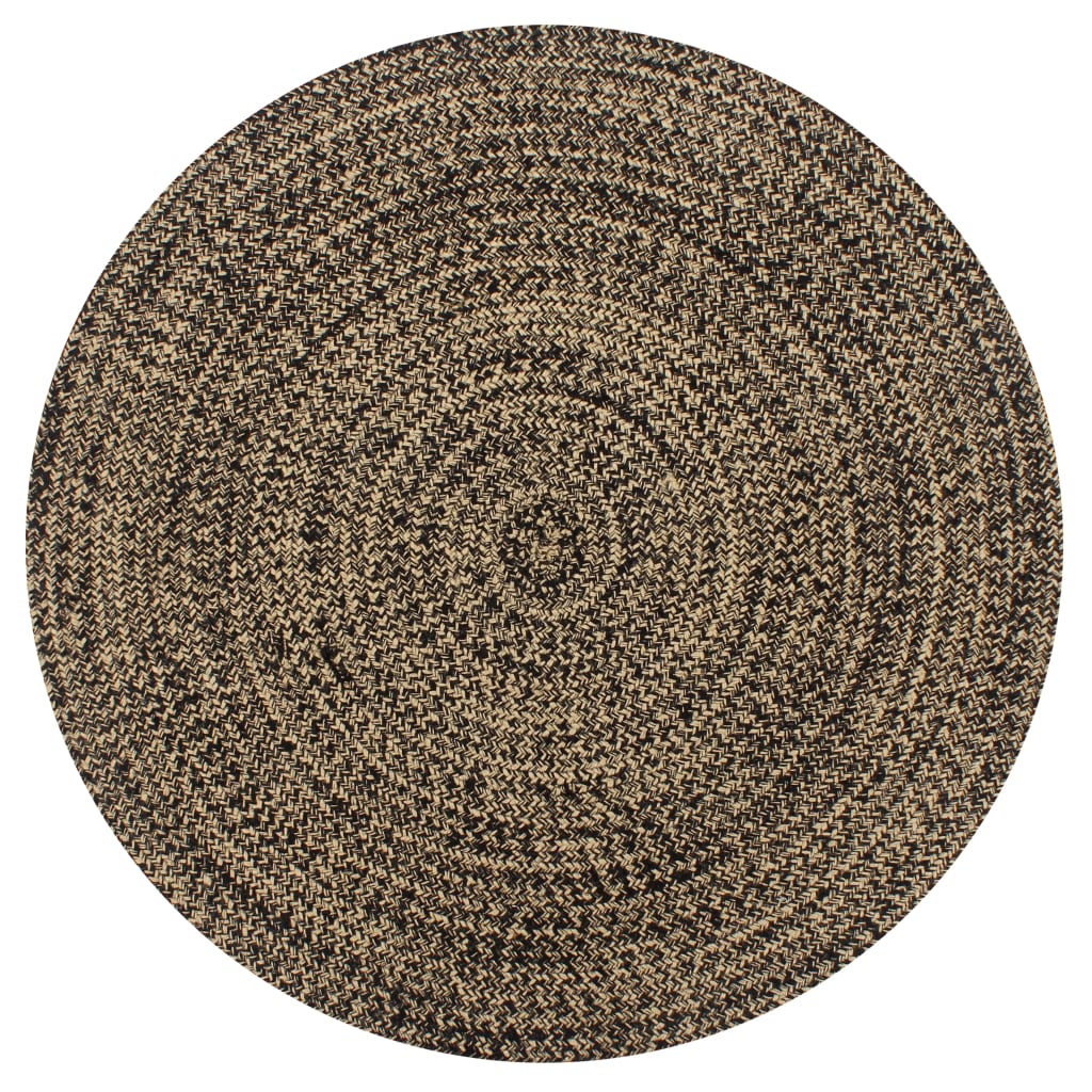 Vidaxl rug handmade 90 cm jute black and natural