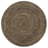 Vidaxl Teppich handgefertigt 120 cm Jute Schwarz und Natur