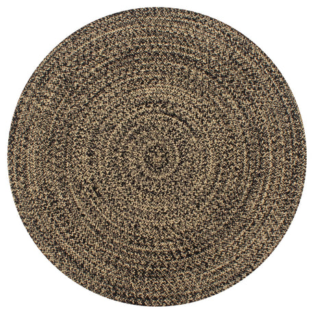 Vidaxl Teppich handgefertigt 120 cm Jute Schwarz und Natur