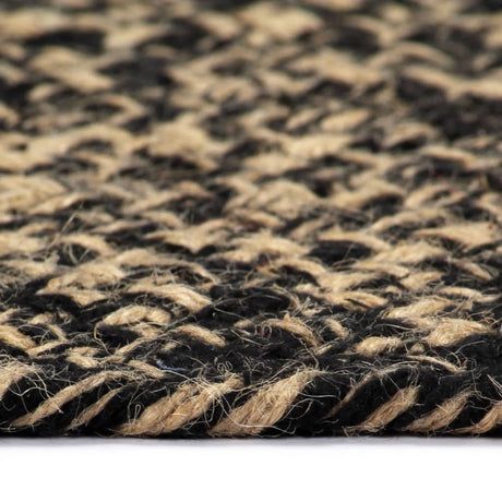 Vidaxl Teppich handgefertigt 120 cm Jute Schwarz und Natur
