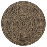 Vidaxl Teppich handgefertigt 150 cm Jute Schwarz und Natur