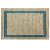 Vidaxl Teppich handgefertigt 80x160 cm Jute Blau