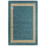 Vidaxl Teppich handgefertigt 120x180 cm Jute Blau