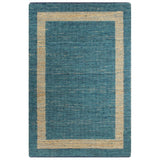 Vidaxl Teppich handgefertigt 160x230 cm Jute Blau