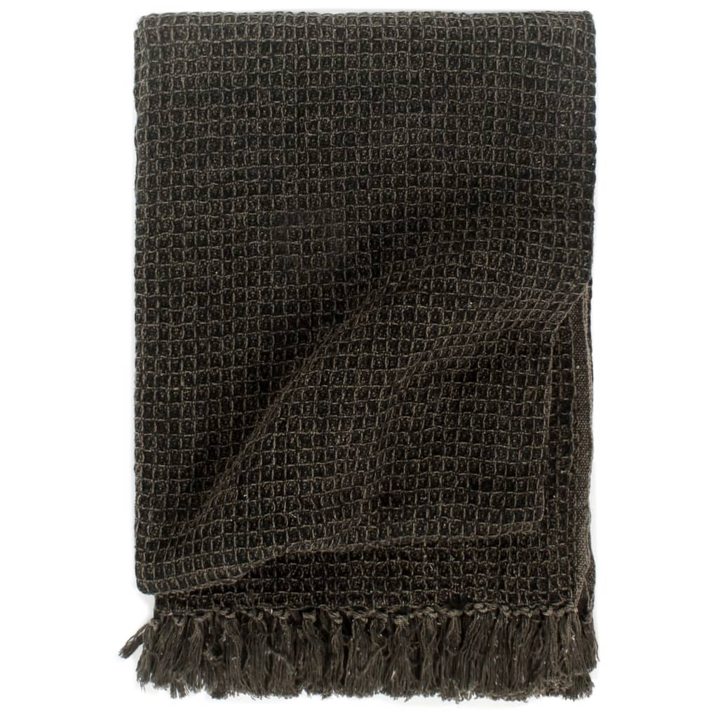 Vidaxx Plaid 160x210 cm Baumwolle Anthrazit und Braun