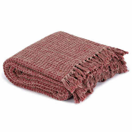 VidaXL Plaid 220x250 cm Baumwolle weinrot