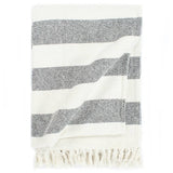 Vidaxl Plaid Stripe 220x250 cm Baumwoll -Anthrazit