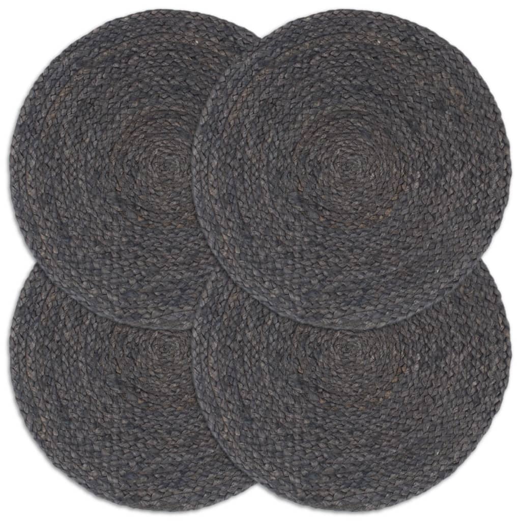 Vidaxl -Placemats 4 Sts um 38 cm Jute dunkelgrau