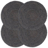 Vidaxl -Placemats 4 Sts um 38 cm Jute dunkelgrau