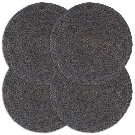 Vidaxl -Placemats 4 Sts um 38 cm Jute dunkelgrau