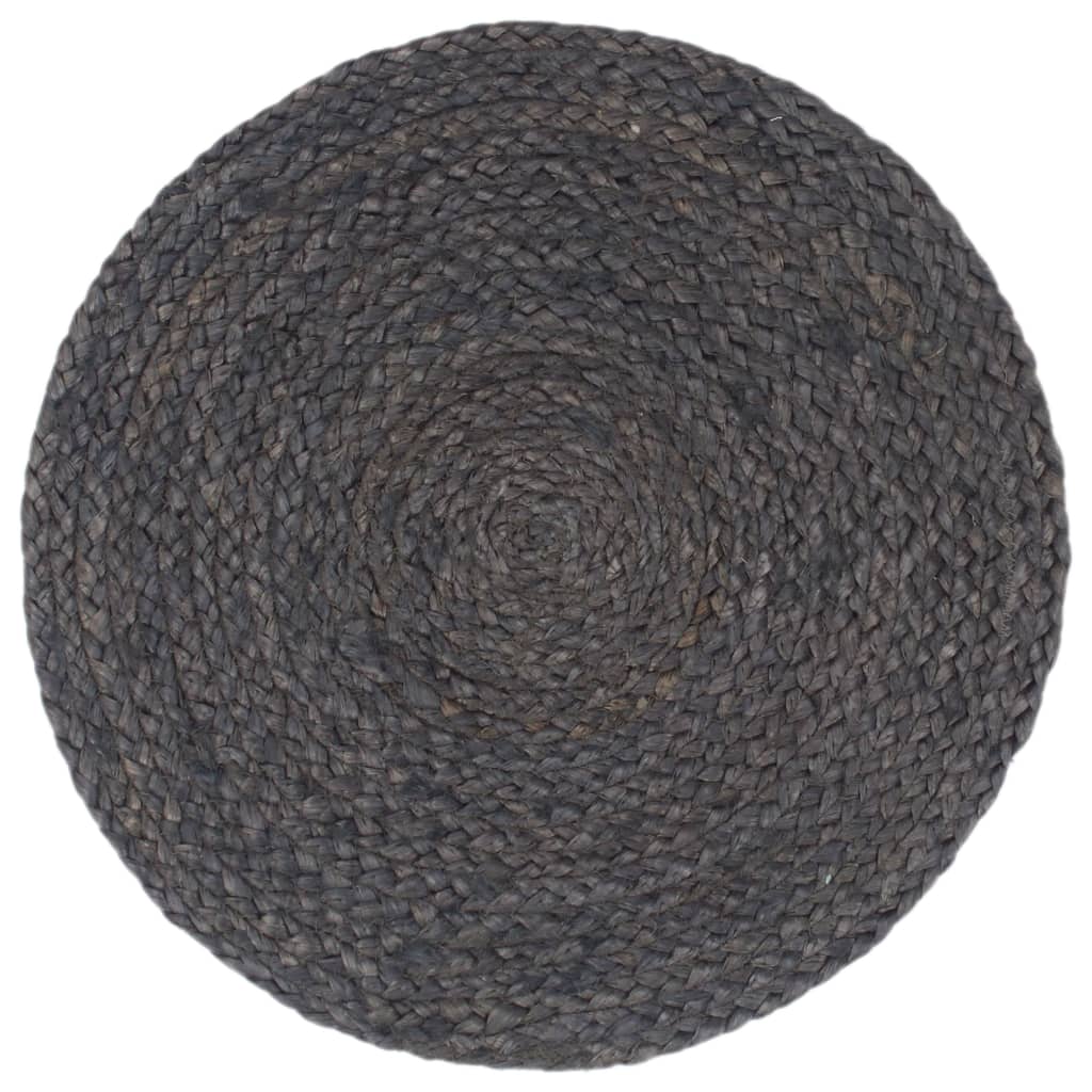 Vidaxl placemats 4 st rond 38 cm jute donkergrijs