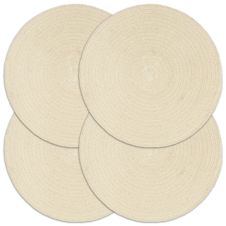 VidaXL Tischsets 4 Stück rund 38 cm Baumwolle natur