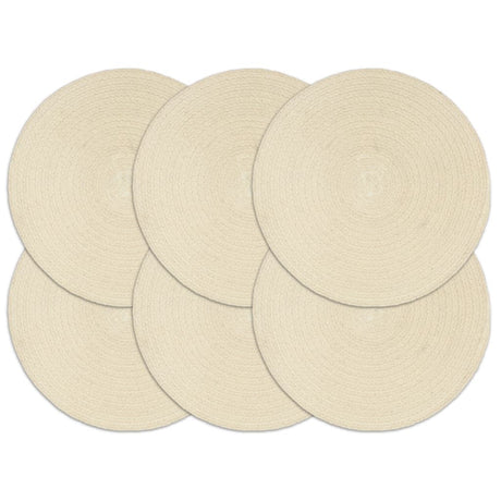 VidaXL Tischsets 6 Stück rund 38 cm Baumwolle natur