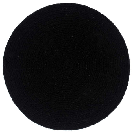VidaXL Tischsets 4 Stück rund 38 cm Baumwolle einfarbig schwarz