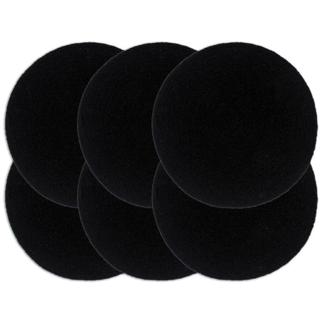 VidaXL Tischsets 6 Stück rund 38 cm Baumwolle einfarbig schwarz