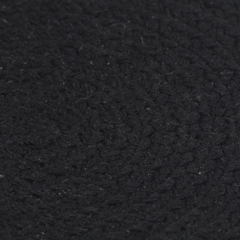 VidaXL Tischsets 6 Stück rund 38 cm Baumwolle einfarbig schwarz