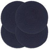 VidaXL Tischsets 4 Stück rund 38 cm einfarbig Baumwolle Marineblau
