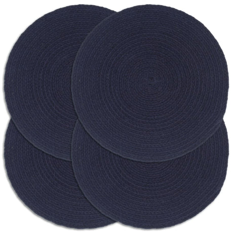 VidaXL Tischsets 4 Stück rund 38 cm einfarbig Baumwolle Marineblau