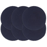 Vidaxl Placemats 6 STS kolo 38 cm Cotton Plain Navy Blue