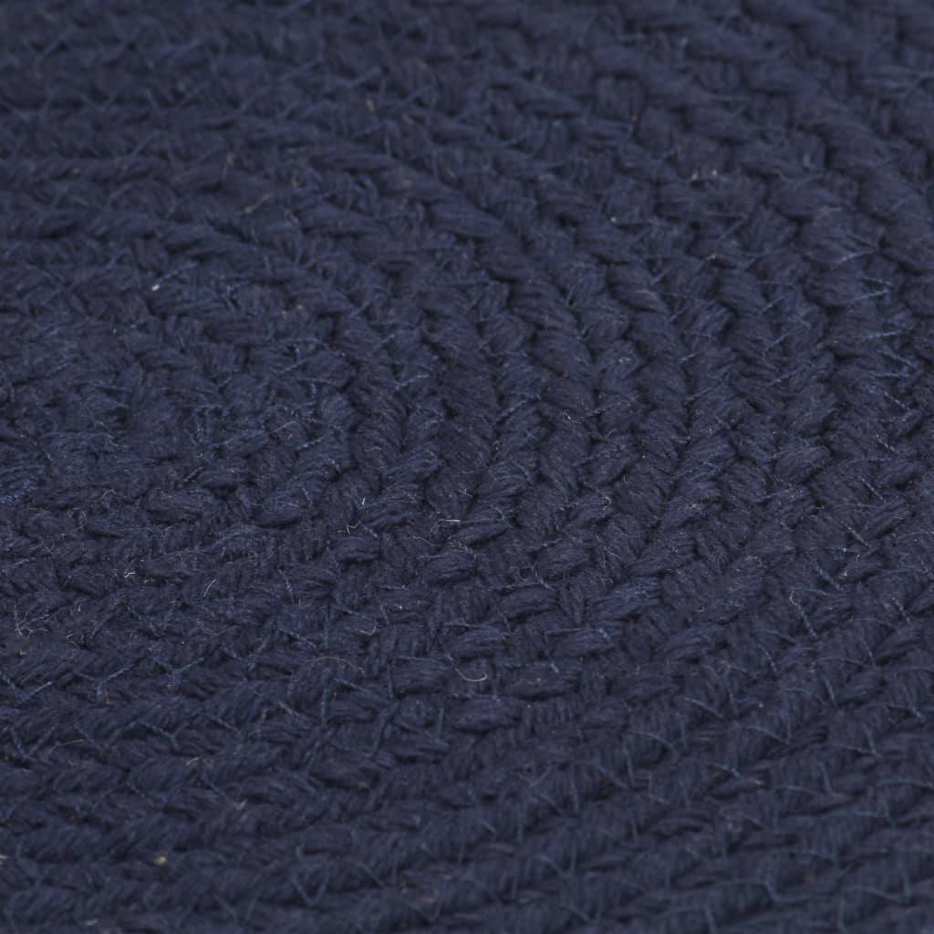 Vidaxl Pochemats 6 STS round 38 cm Cotton semplice blu navy