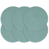 Vidaxl Placemats 6 Sts Round 38 cm Coton Green