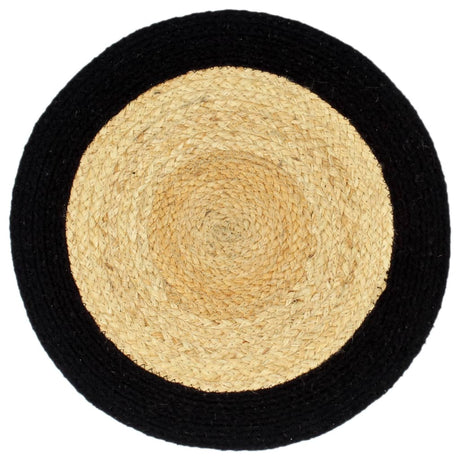 VIDAXL -Taschen 4 ST 38 cm Jute und Baumwolle Natural und Schwarz