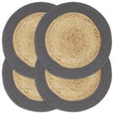 VIDAXL -Taschen 4 ST 38 cm Jute und Baumwolle und Anthrazit
