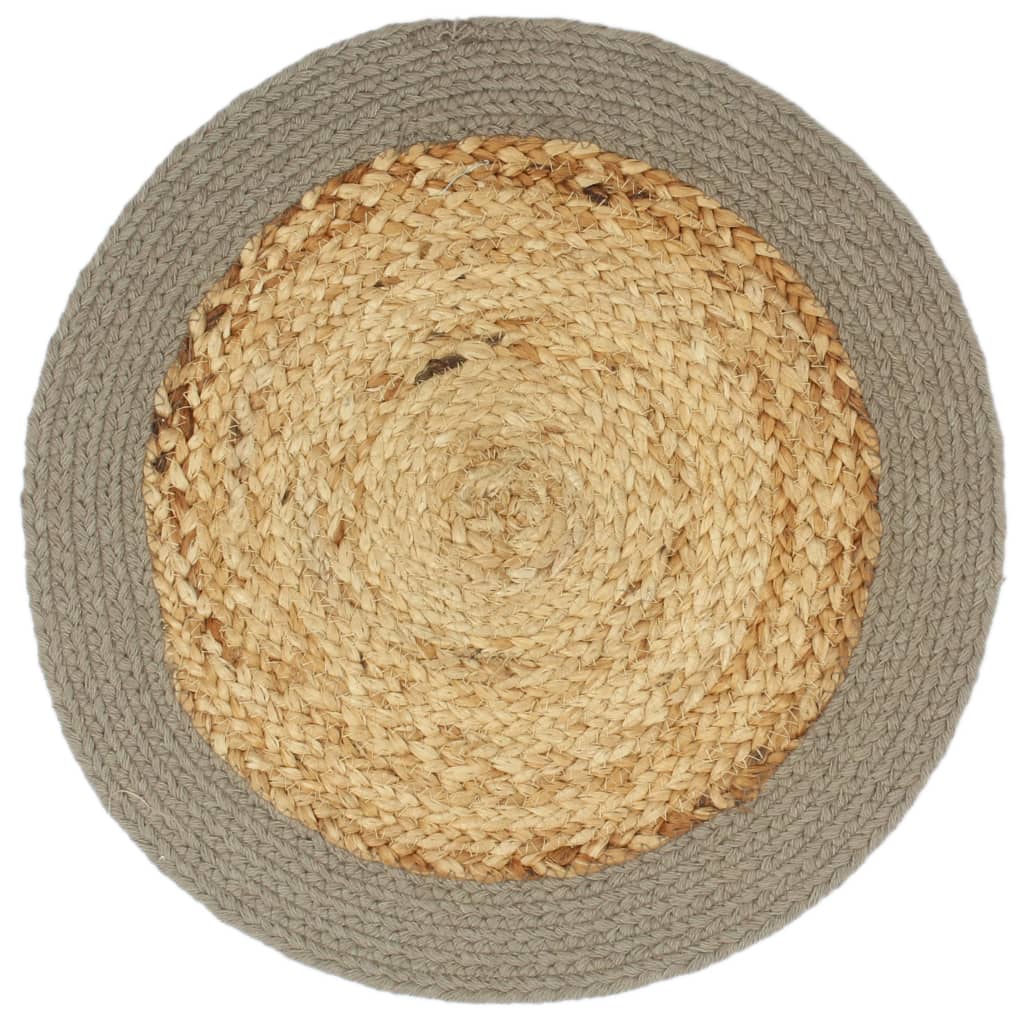 VIDAXL PLAGLEMATS 4 ST 38 CM INCITURA E COTTON NATURALI E GRIGI