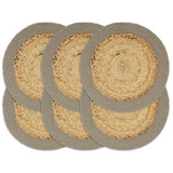 Vidaxx Tischsets 6 Stück 38 cm Jute und Baumwolle natur und grau