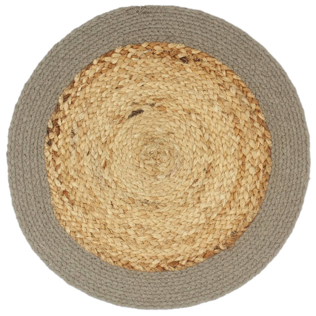Vidaxx Tischsets 6 Stück 38 cm Jute und Baumwolle natur und grau