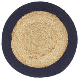 VidaXL Tischsets 4 Stück 38 cm Jute und Baumwolle natur und marineblau