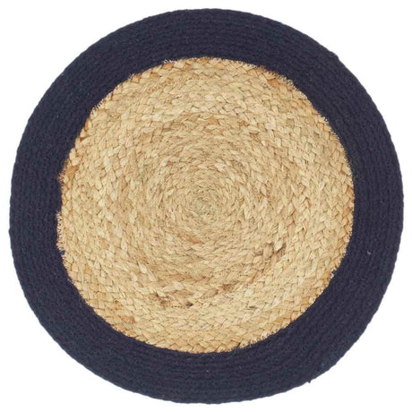 Vidaxx Tischsets 6 Stück 38 cm Jute und Baumwolle natur und marineblau
