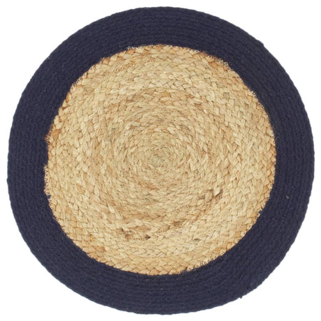 Vidaxx Tischsets 6 Stück 38 cm Jute und Baumwolle natur und marineblau