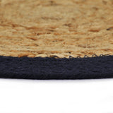 Vidaxl Placemats 6 st 38 cm jute and cotton of course and navy blue