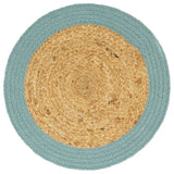 Vidaxl placemats 4 st 38 cm jute en katoen natuurlijk en groen