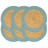 Vidaxx Tischsets 6 Stück 38 cm Jute und Baumwolle natur und grün