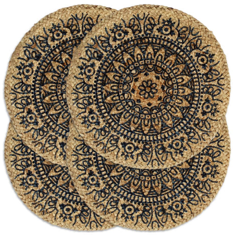 Vidaxl -Placemats 4 Sts um 38 cm Jute dunkelblau