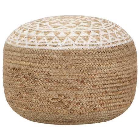 Vidaxl poef handgemaakt 45x30 cm jute wit