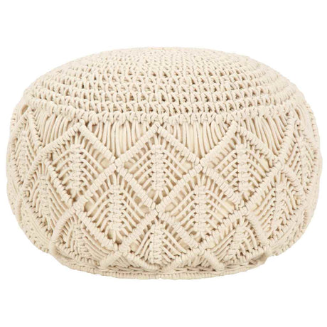Vidaxl poef macramé handgemaakt 45x30 cm katoen