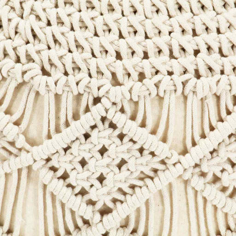 Vidaxl poef macramé handgemaakt 45x30 cm katoen