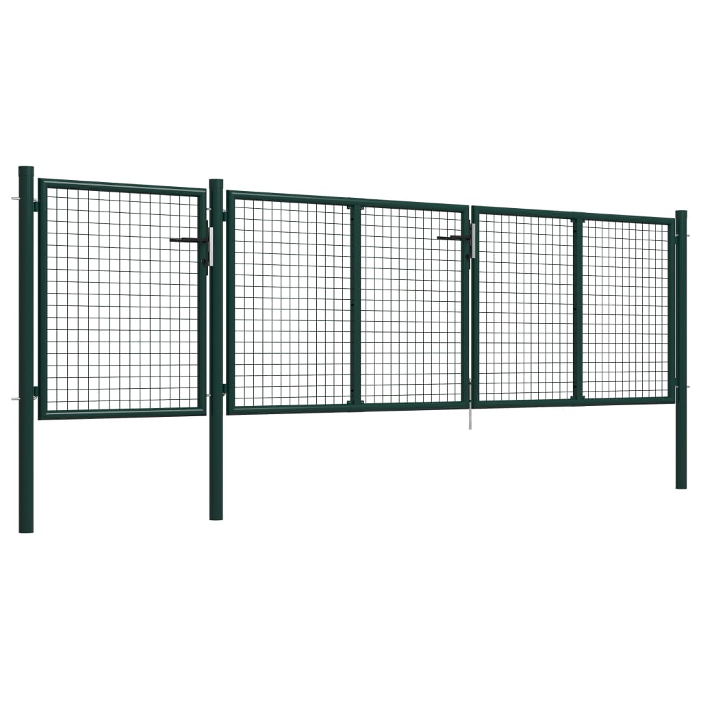 VidaXL Poort 400x100 cm staal groen