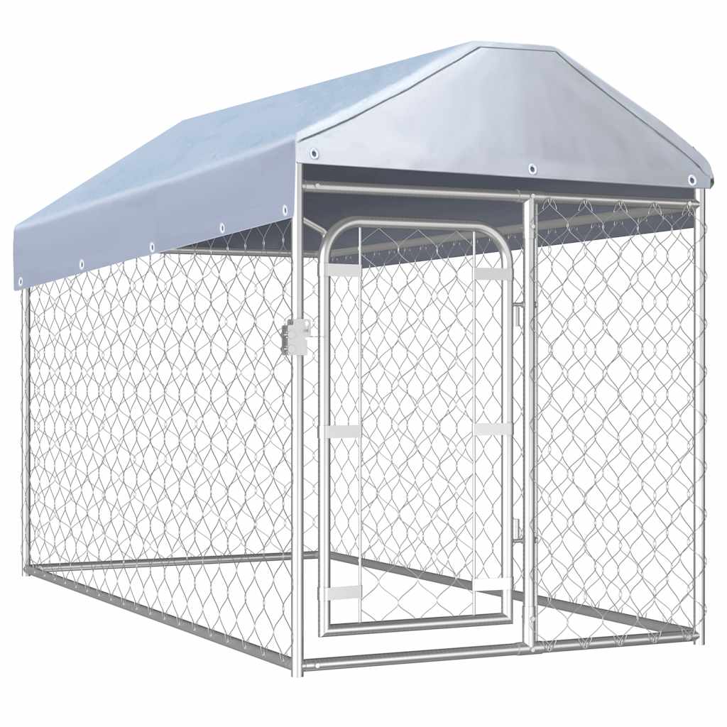 VidaXL dog kennel for outside with roof 200x100x125 cm