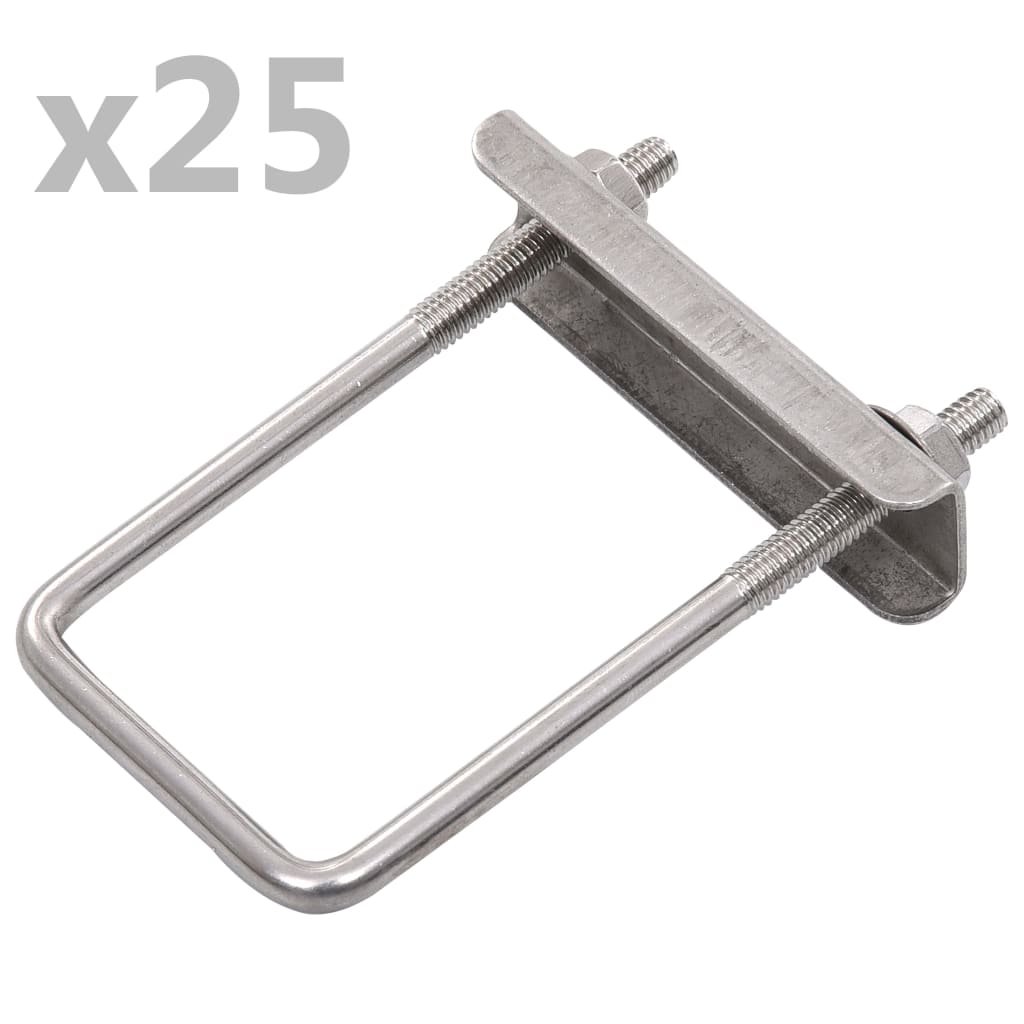 Vidaxl U-connection per hekpaal 25 set 60x40 mm