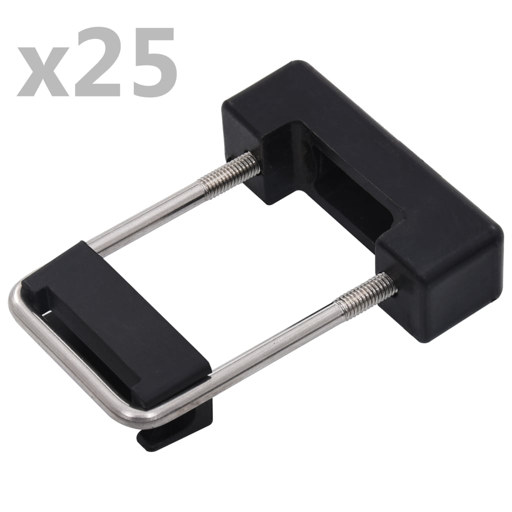 Vidaxl U-connection with plastic for hek post 25 sets 60x40 mm