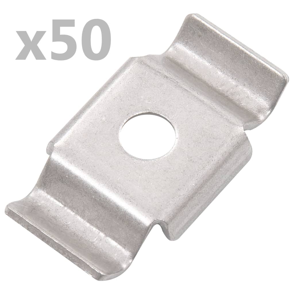 VidaXL Bouwhekklem 50 st stainless steel