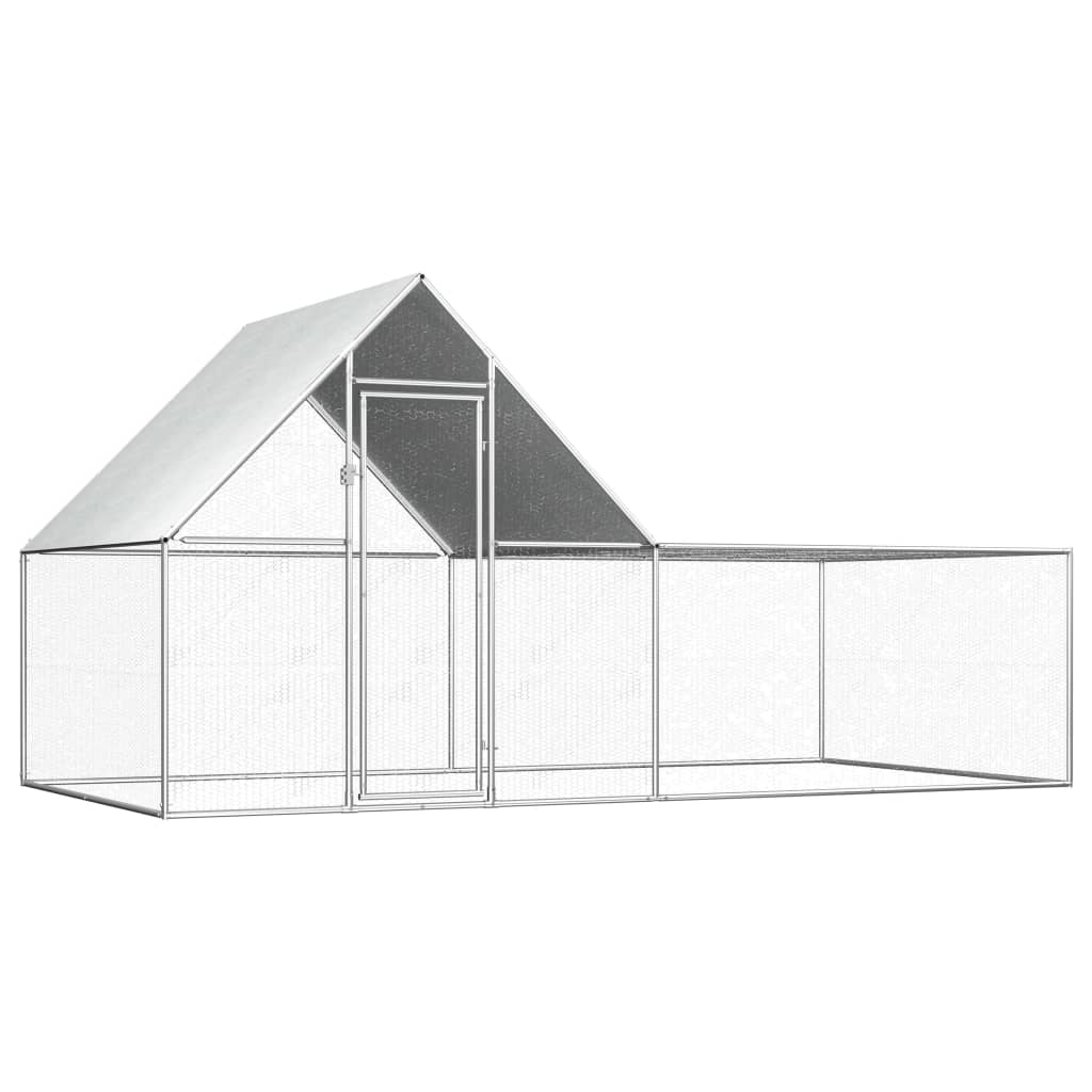 Vidaxl Chicken Run 4x2x2 M Galvanized Steel